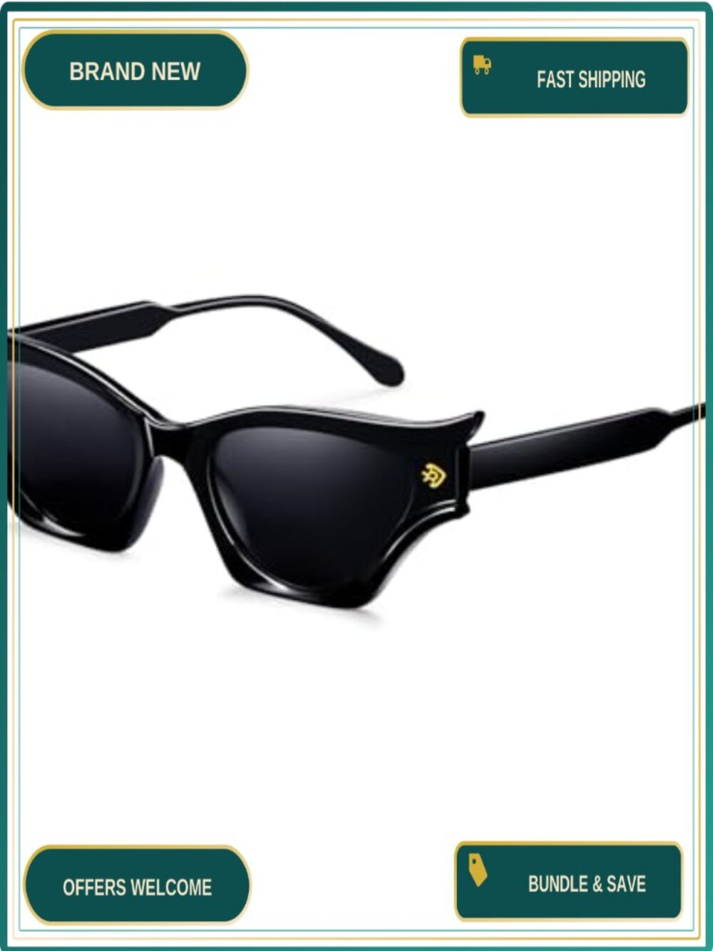 Cat Eye Oversized Full Frame UV Protection Fashion Sunglasses